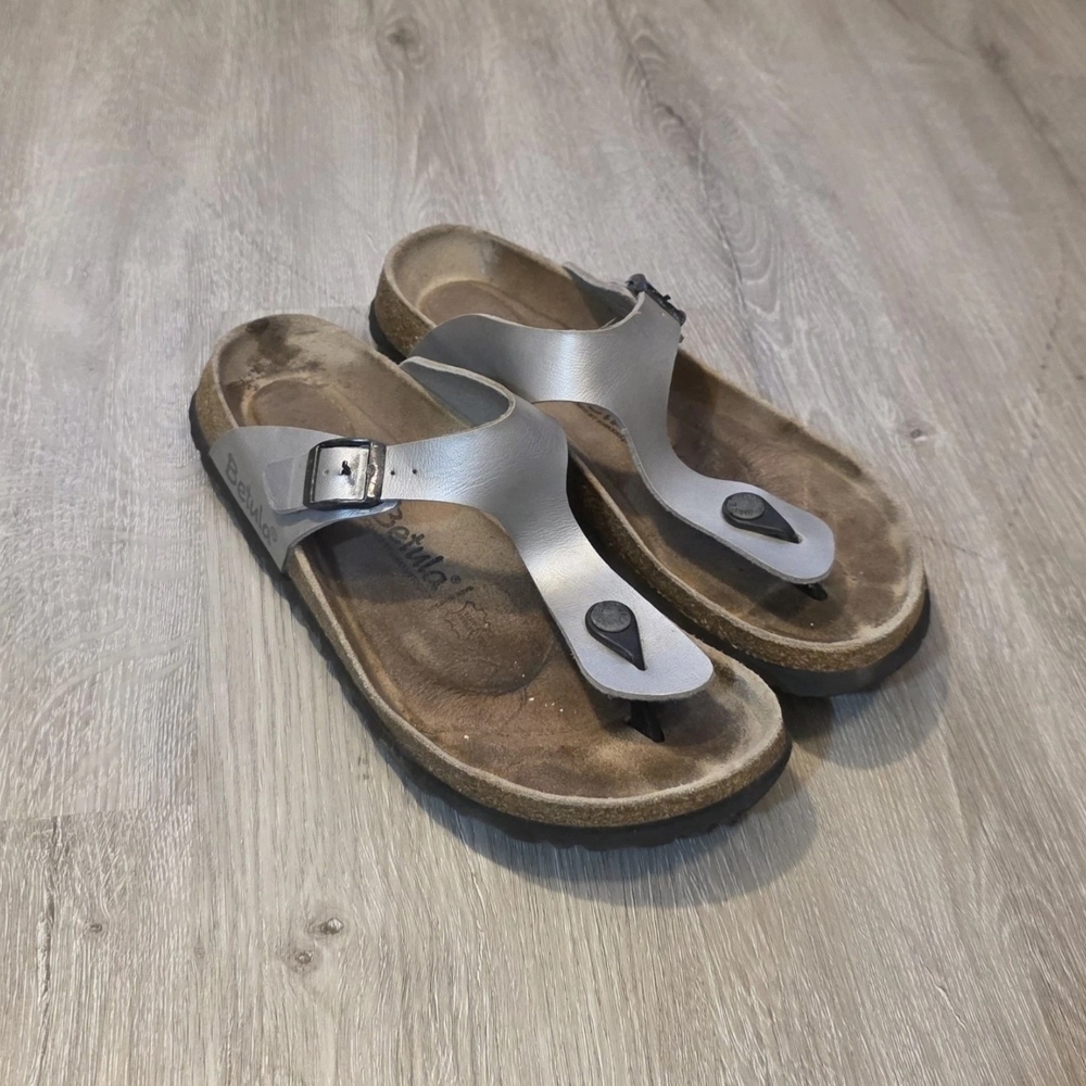 Birkenstock Betula Sandals Gizeh Thong Women’s Size 10 (41) Silver